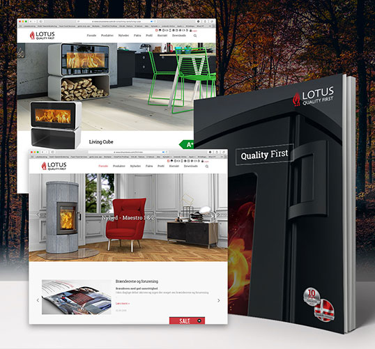 Hjemmeside for vores kunde Lotus stoves