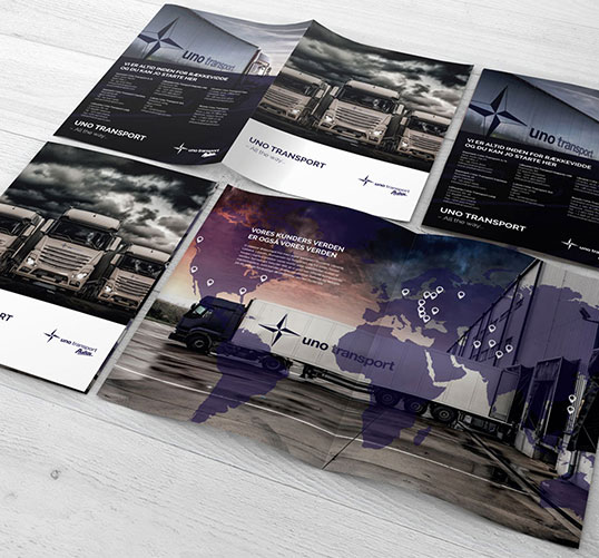 Hjemmeside, logo design,tryksager, brochurer og meget mere for Uno Transport